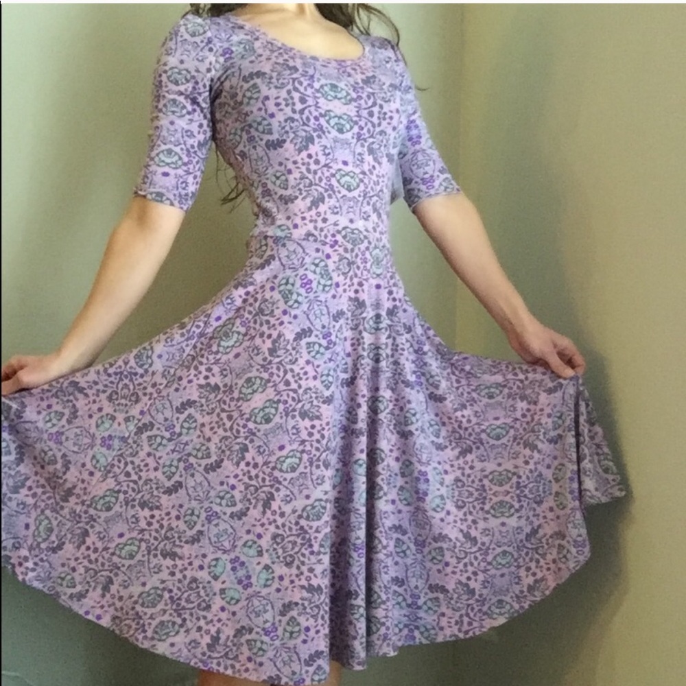 Lavender dress paisley dress Adorable winter dress